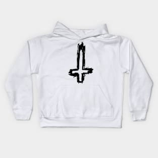 Dark and Gritty Inverted Cross Kids Hoodie